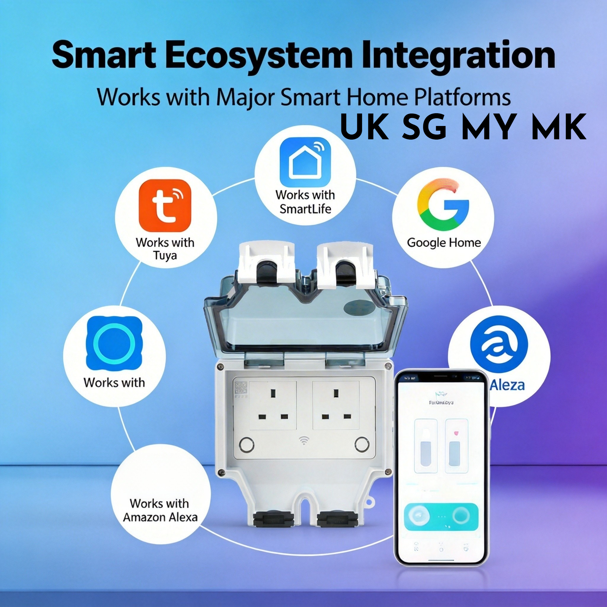 Smart Garden Uk - Tuya WIFI Smart Outdoor Socket UK