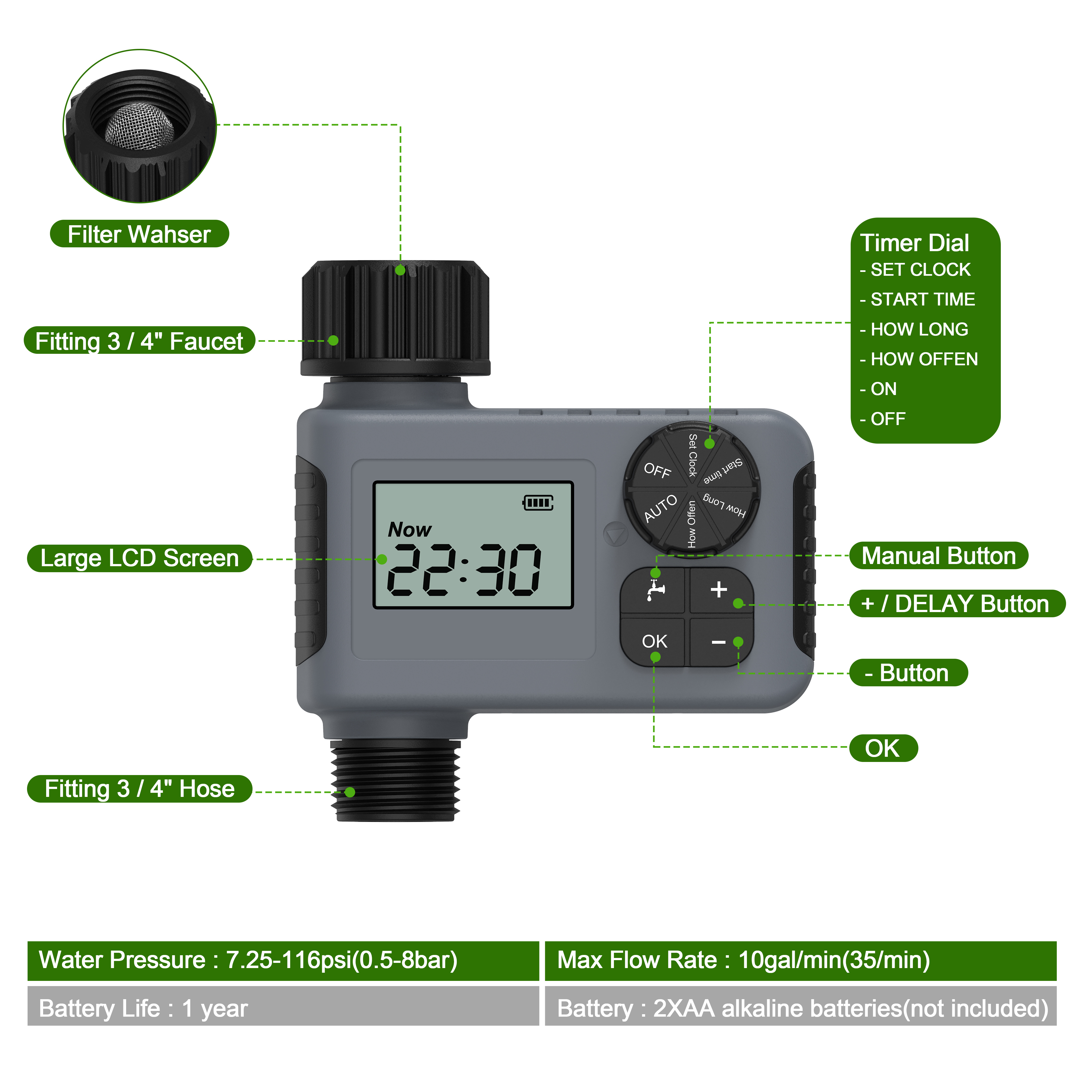 1 outlet automatic watering ti - مراجعة Smart Garden Sprinkler System وسعره