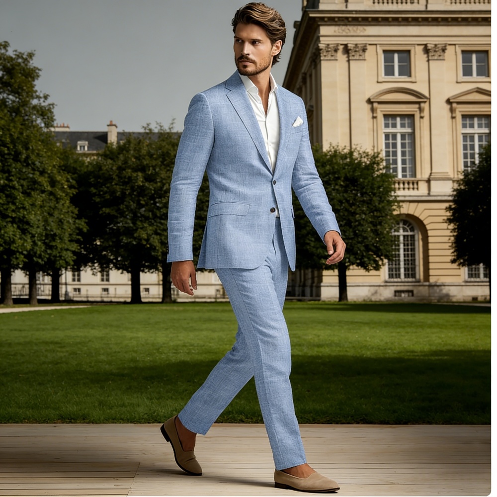 Premium Linen Peak Lapel Suit  - مراجعة Smart Garden Offices وسعره