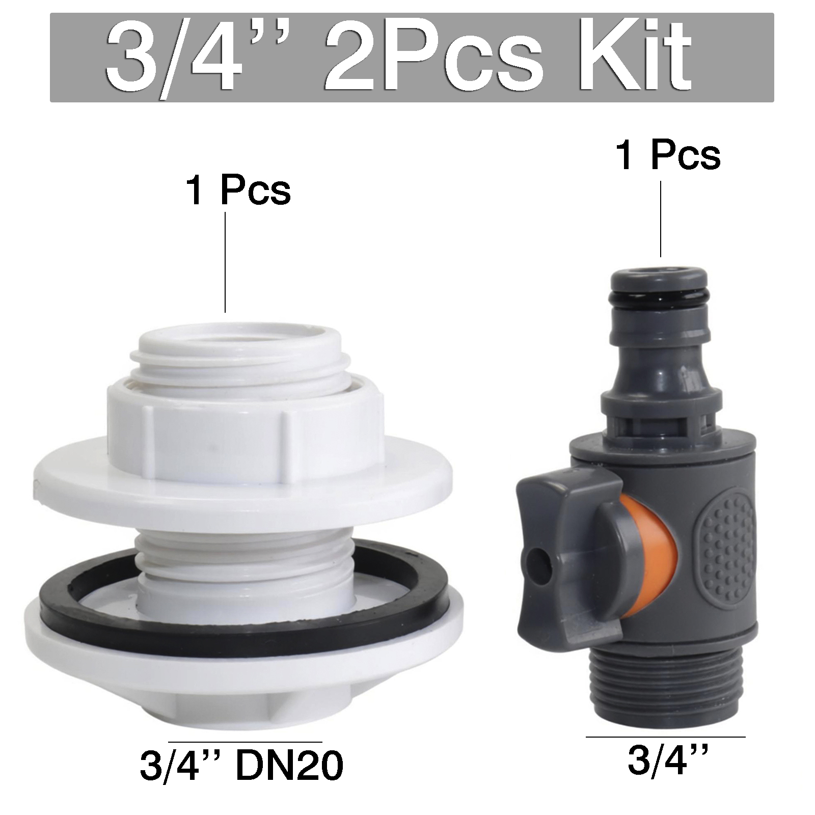 2Pcs 3/4 '' set 1Pc IBC water  - مراجعة Smart Garden Valve وسعره