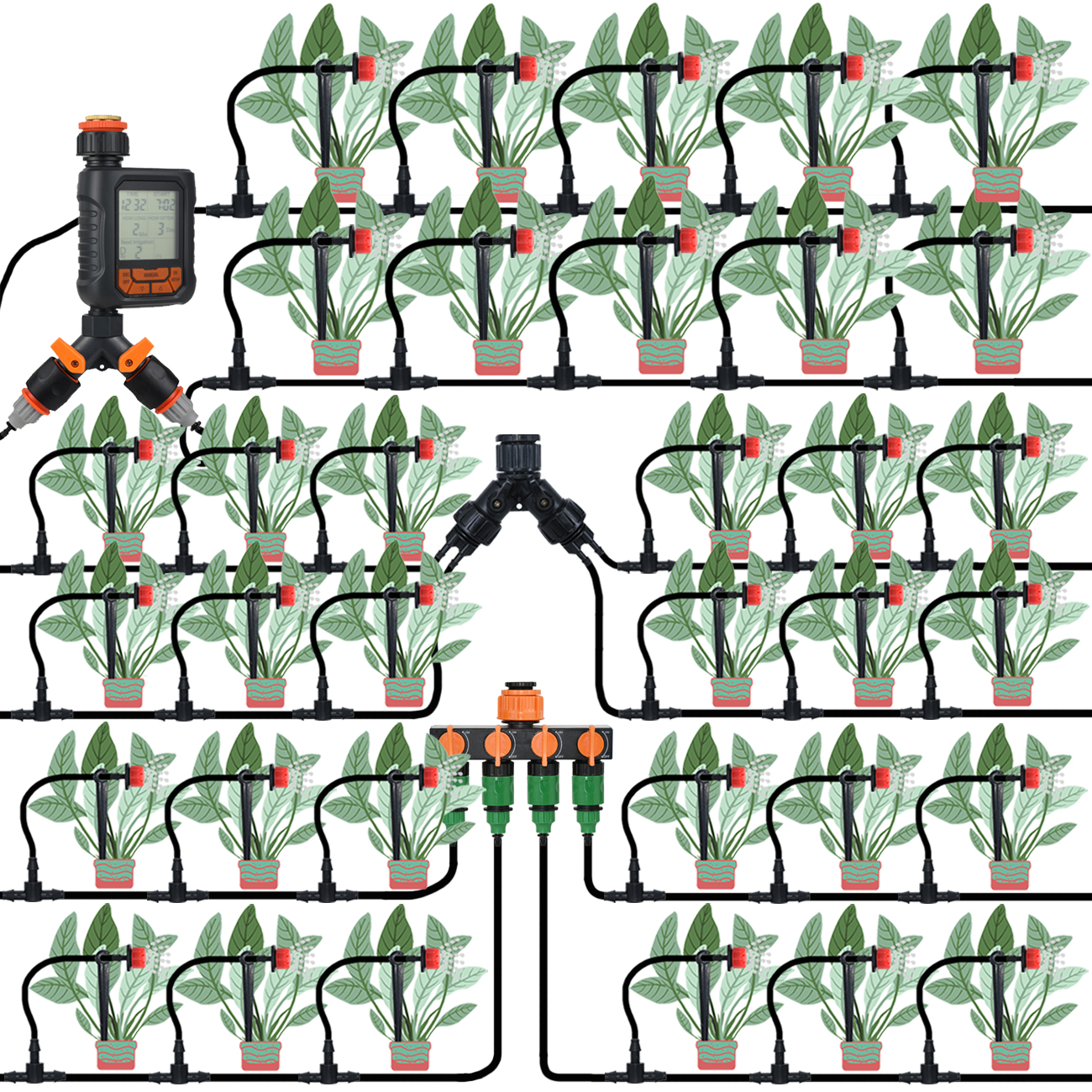KESLA 30-800X Garden Drip Irri - مراجعة Smart Garden Sprinkler System وسعره