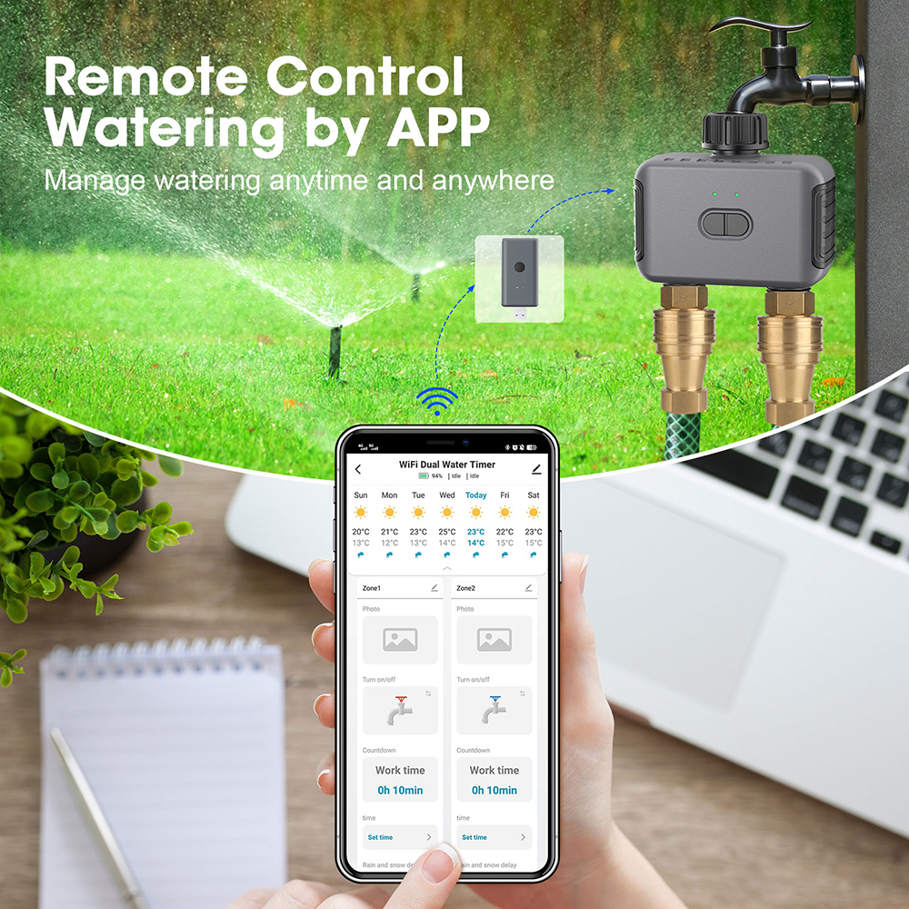 Tuya Smart Dual Water Timer Bl - مراجعة Smart Garden Outdoor وسعره