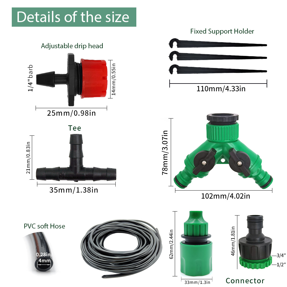 Greenhouse 15M-30M DIY Drip Ir - مراجعة Smart Garden Sprinkler System وسعره