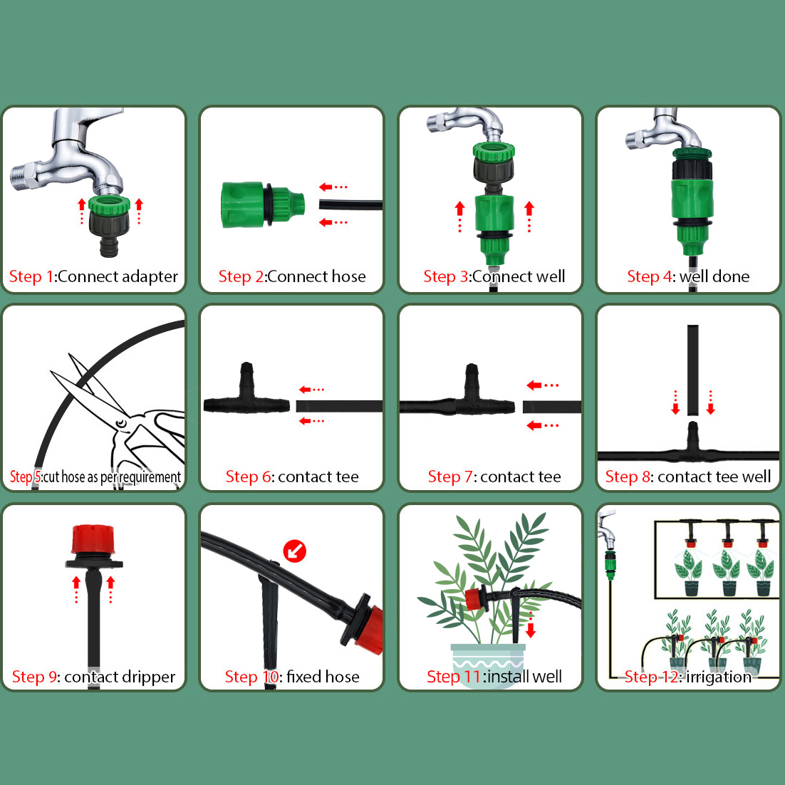 Greenhouse 15M-30M DIY Drip Ir - مراجعة Smart Garden Sprinkler System وسعره
