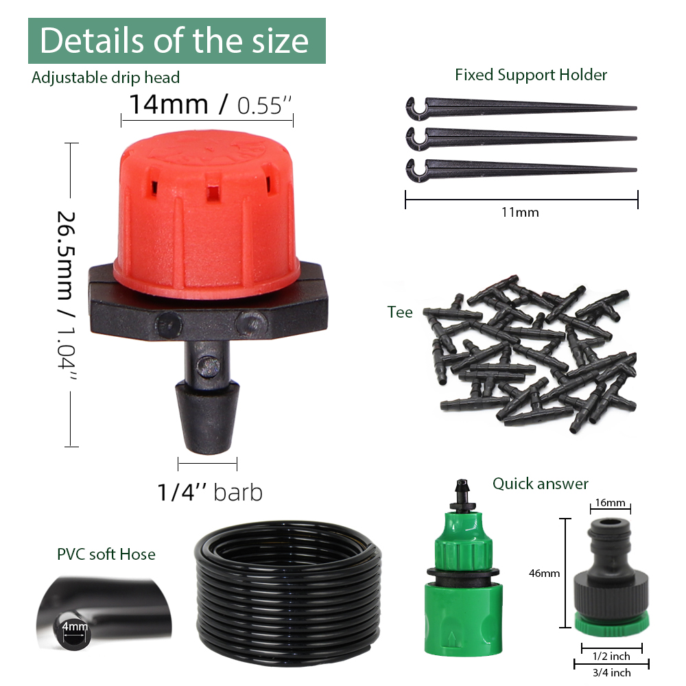50-5M 1/4'' Hose Adjustable Dr - مراجعة Smart Garden Sprinkler System وسعره