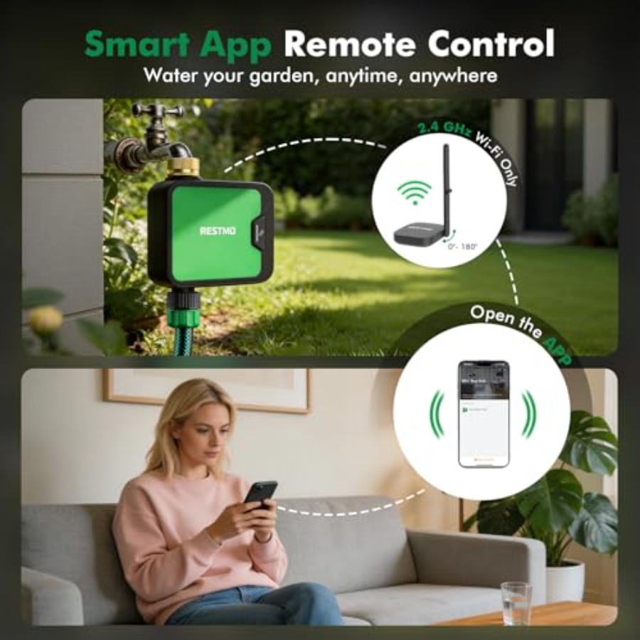 Smart WiFi Water Timer for Gar - مراجعة Smart Garden Sprinkler وسعره
