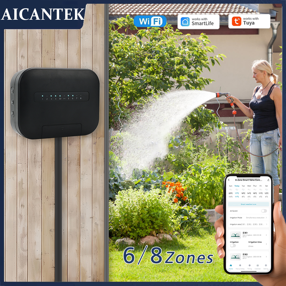 8 Zones Wifi Tuya Smart Garden - مراجعة Smart Garden Valve وسعره