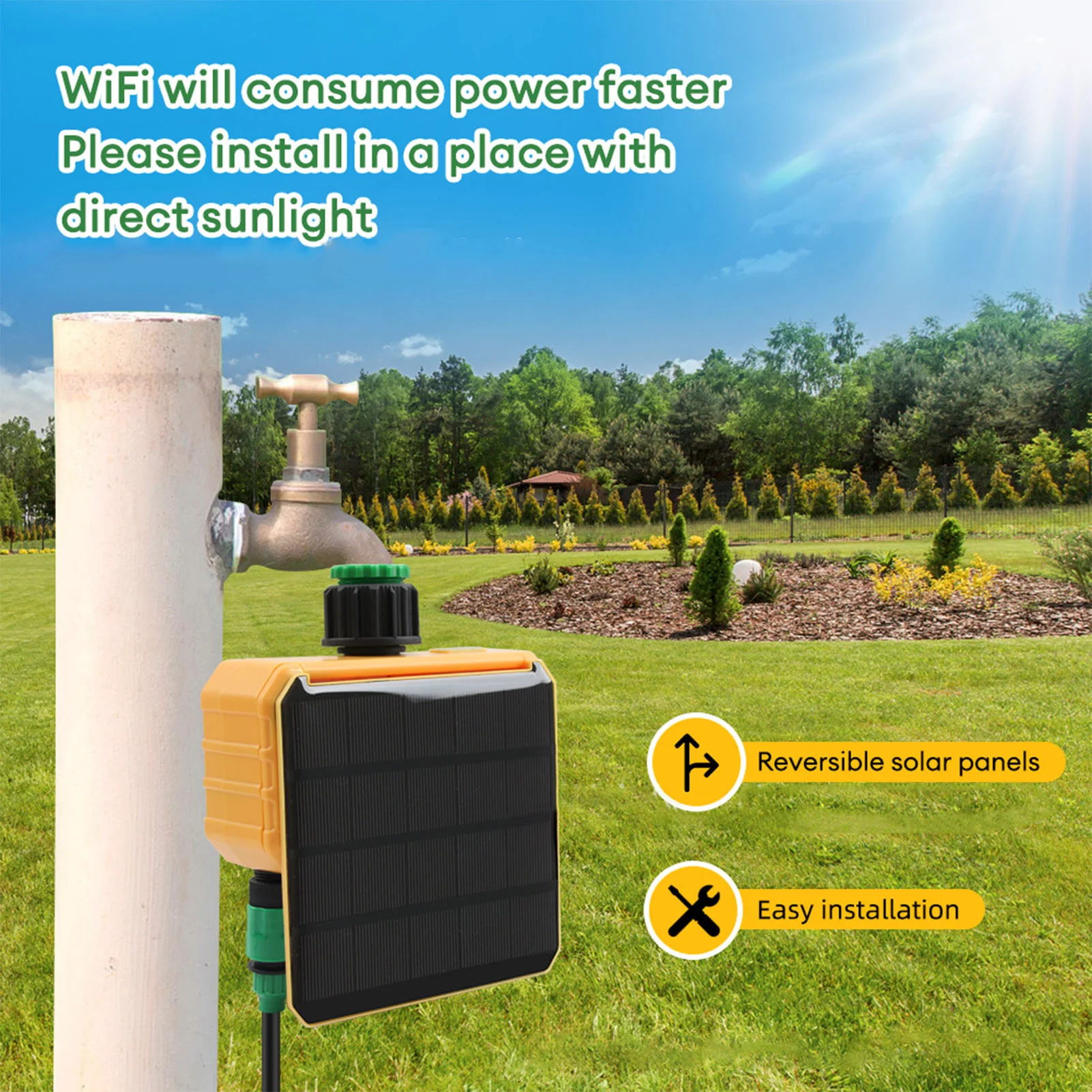 Solar WiFi Smart Irrigation Ti - مراجعة Smart Garden Sprinkler وسعره