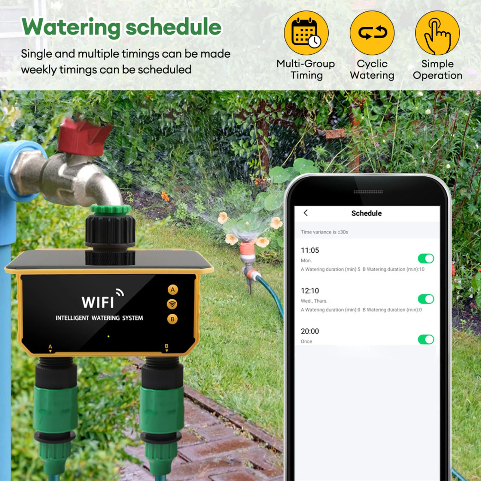 Solar WiFi Smart Irrigation Ti - مراجعة Smart Garden Sprinkler وسعره