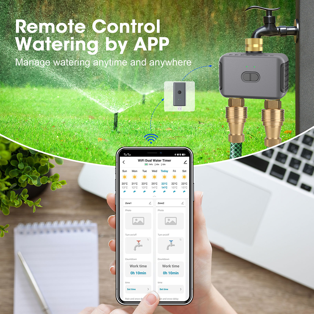 Tuya 2 Zone Watering Timer Gar - مراجعة Smart Garden Sprinkler System وسعره