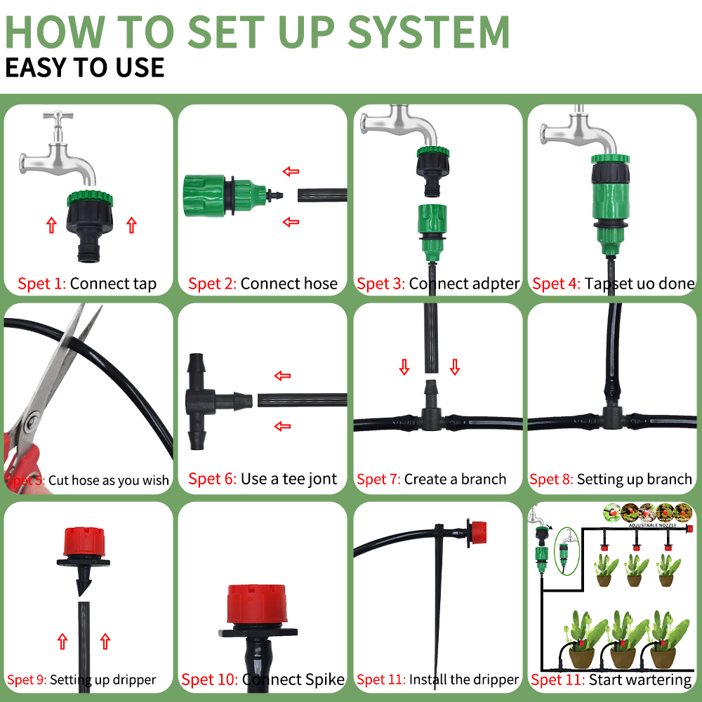 Micro Drip Irrigation System P - مراجعة Smart Garden Sprinkler System وسعره